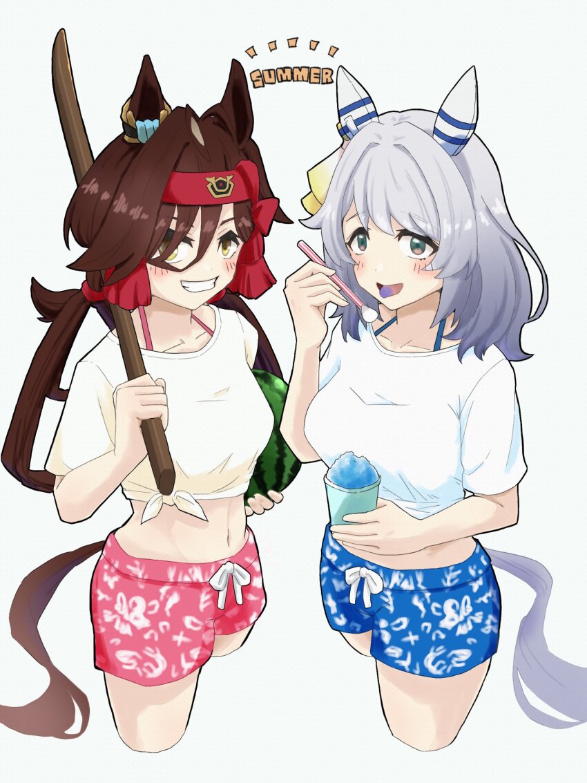 1girl, alternate_costume, animal_ears, blush, breasts, brown_eyes, brown_hair, collarbone