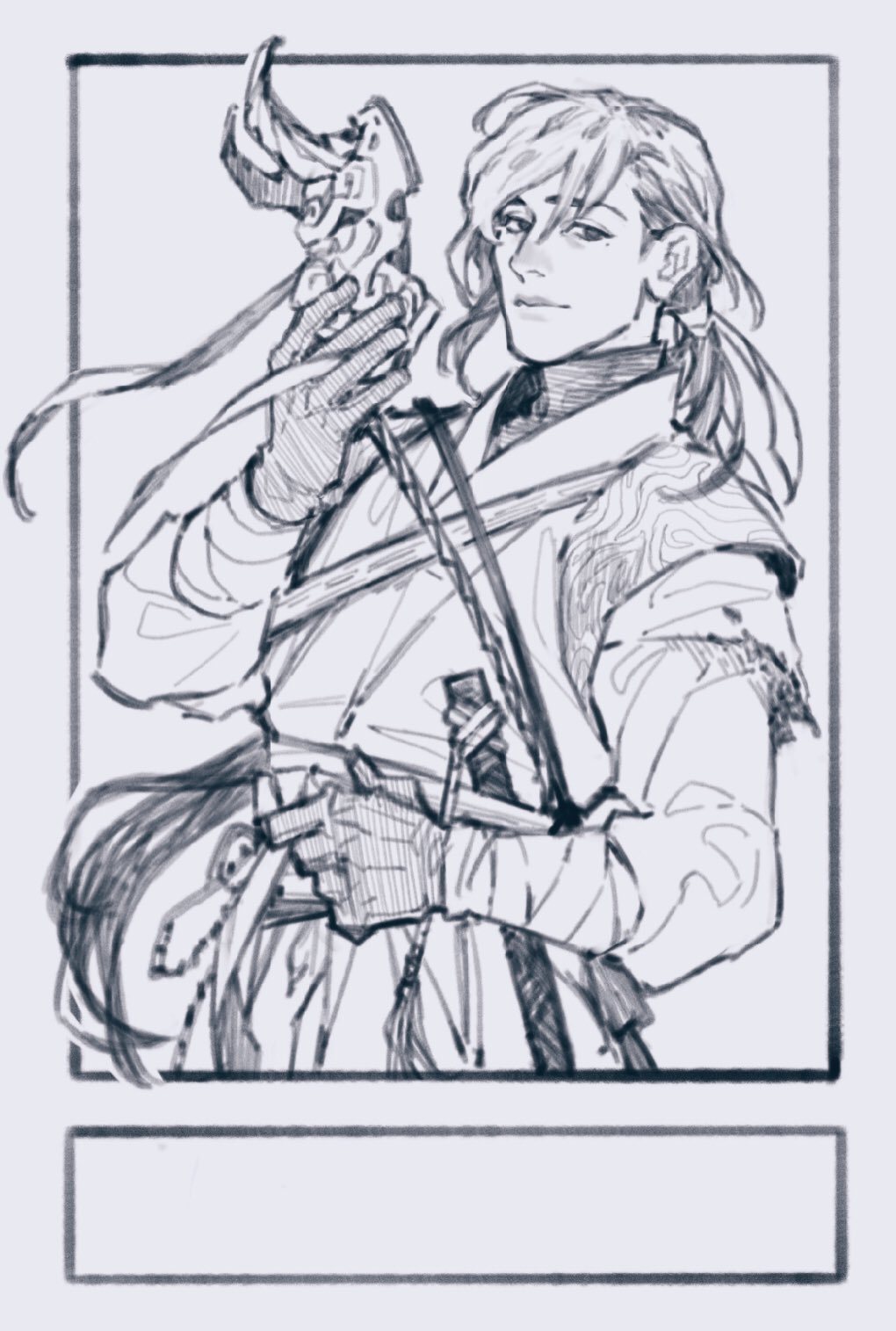 1boy, arm_wrap, belt, border, chinese_clothes, closed_mouth, fiona_fu, gloves