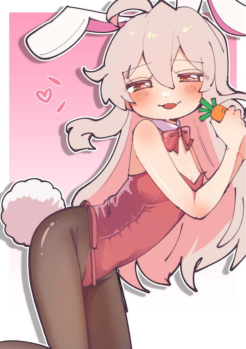 09hkr, 1girl, :3, :d, ahoge, animal_ears, bare_arms, bare_shoulders