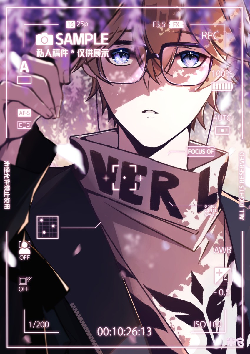 1boy, absurdres, camera, dochikun, glasses, highres, image_sample, lee:_palefire_(ivy)_(pgr)