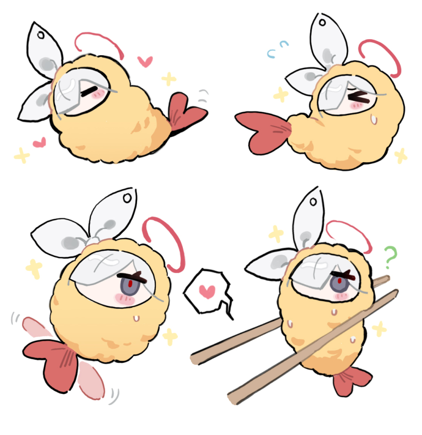 >_<, 1girl, ?, black_eyes, blue_archive, blush, blush_stickers, chibi