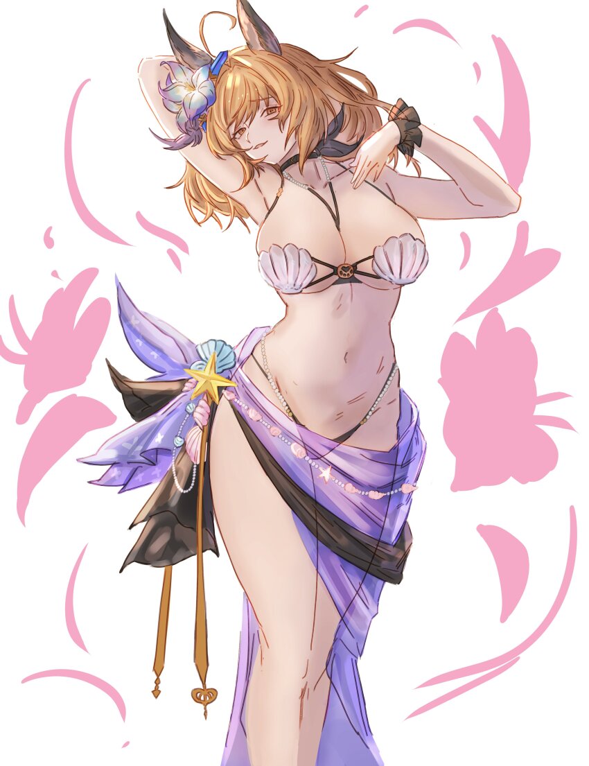 1girl, absurdres, bikini, breasts, cleavage, granblue_fantasy, hekate_(granblue_fantasy), hekate_(summer)_(granblue_fantasy)