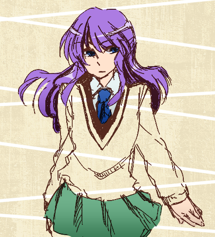 1girl, 201_(yield), blue_eyes, blue_necktie, long_hair, lowres, mima_haruka, moon_(game)