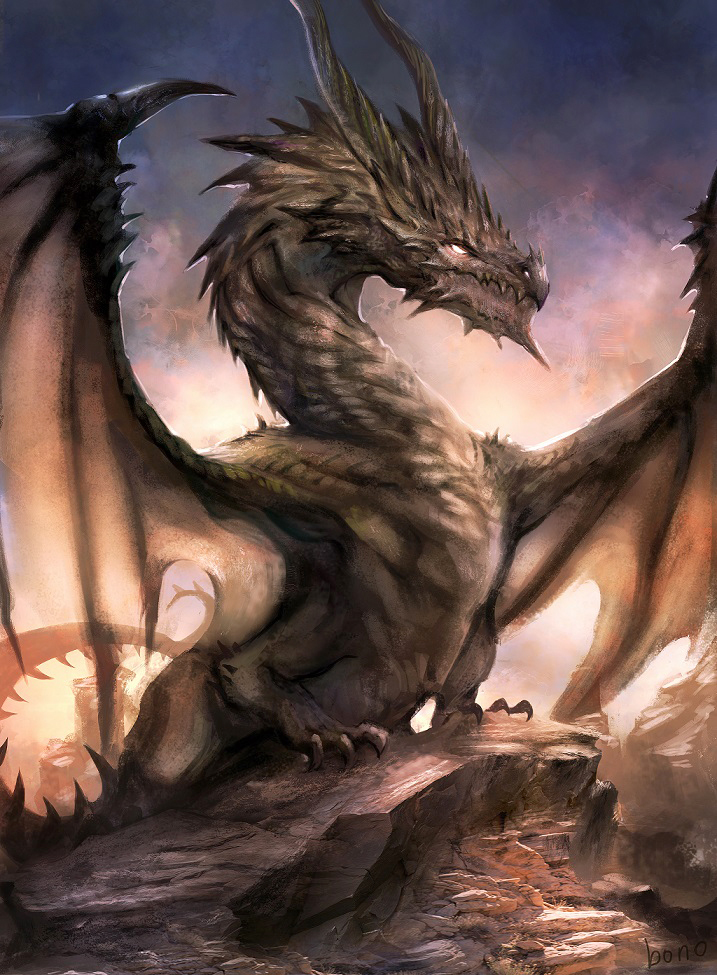 animal_focus, bono_(bonobo0088), claws, dragon, full_body, glowing, glowing_eye, horns