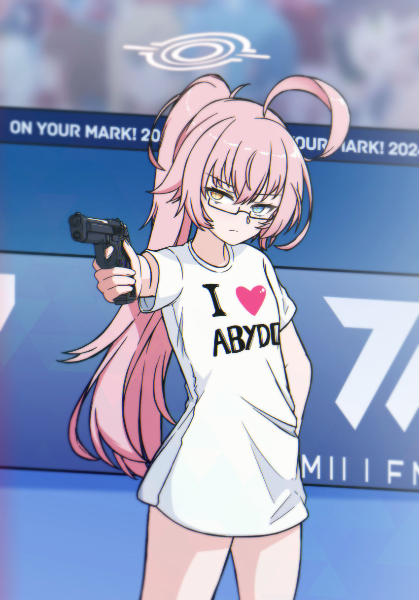2024_summer_olympics, absurdres, ahoge, alternate_costume, audience, bare_arms, bare_legs, beretta_92
