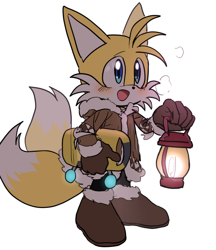 1boy, animal_ears, animal_nose, blue_eyes, blush, breath, brown_coat, brown_footwear