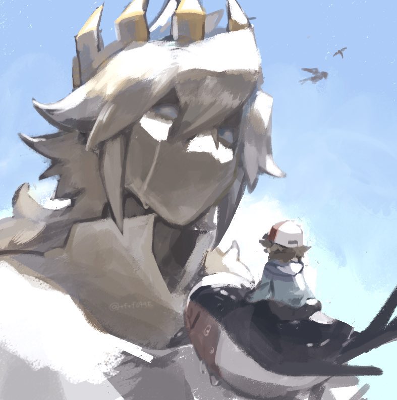 1boy, baseball_cap, bird, blue_jacket, blue_sky, brown_hair, closed_eyes, cloud