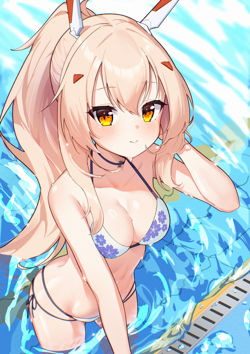 1girl, absurdres, alternate_costume, ayanami_(azur_lane), ayanami_(retrofit)_(azur_lane), azur_lane, bikini, breasts