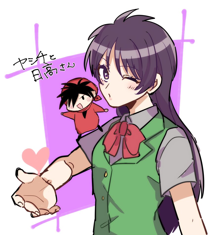 absurdres, bandana, blush, hidaka_azumi, highres, looking_at_viewer, mirmon_de_pon!, one_eye_closed, open_mouth, ribbon, smile, wink, yatch_(mirmon_de_pon!)