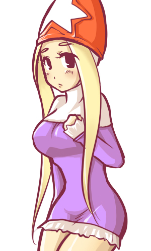 1girl, black_eyes, blonde_hair, breasts, dress, female_focus, final_fantasy, final_fantasy_tactics