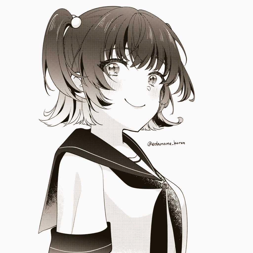 1girl, alternate_costume, blush, breasts, closed_mouth, commentary_request, edamame_koron, eyes_visible_through_hair