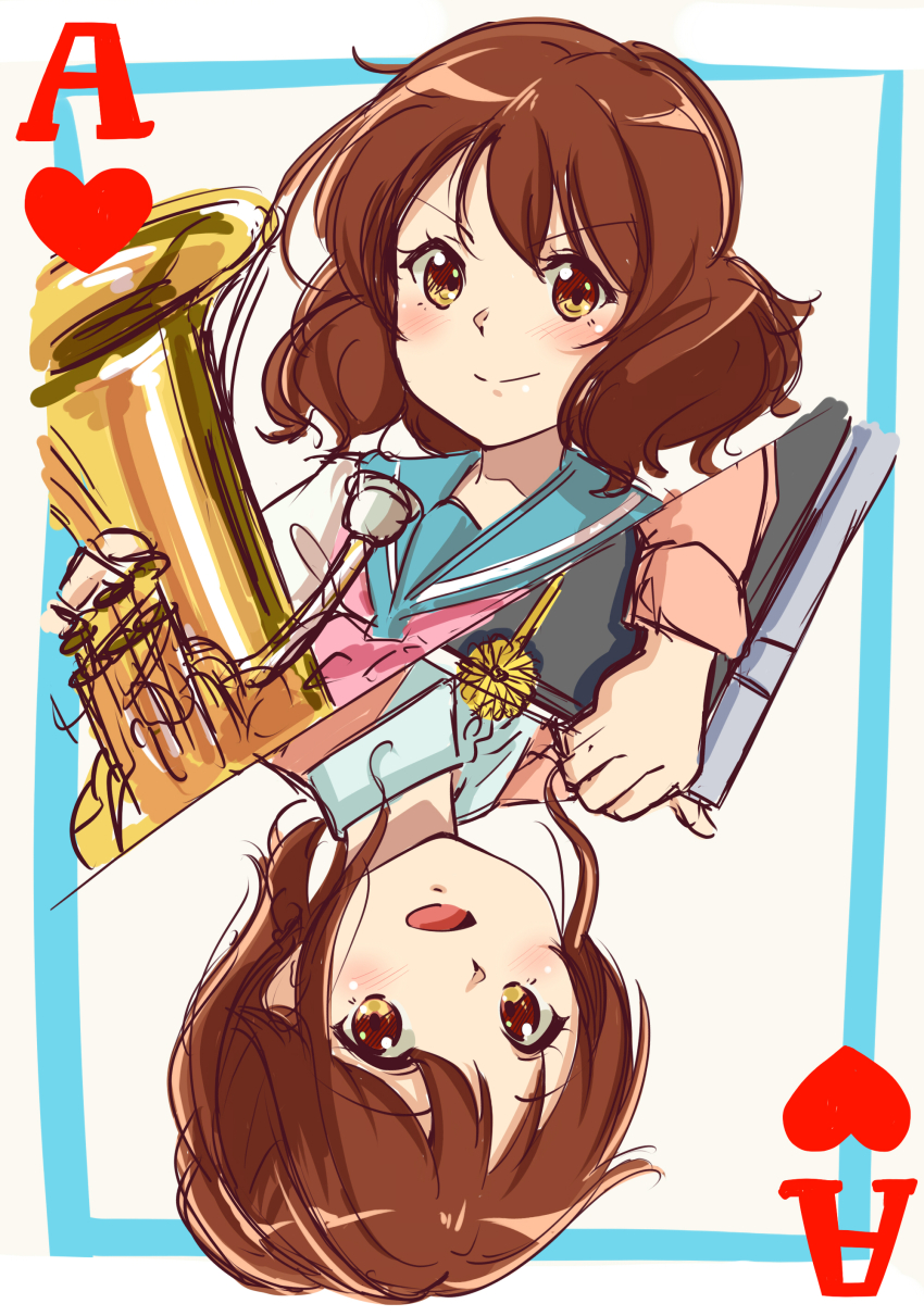 1girl, absurdres, ace_(playing_card), ace_of_hearts, age_progression, aged_up, blue_border, border