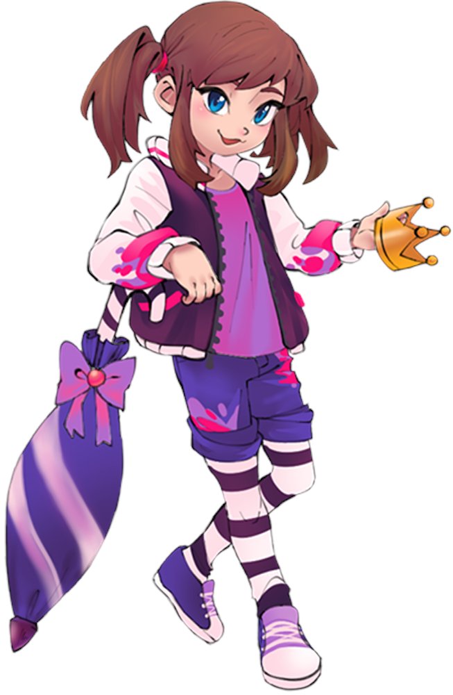 1girl, :3, a_hat_in_time, black_thighhighs, blue_eyes, blush, bow, brown_hair