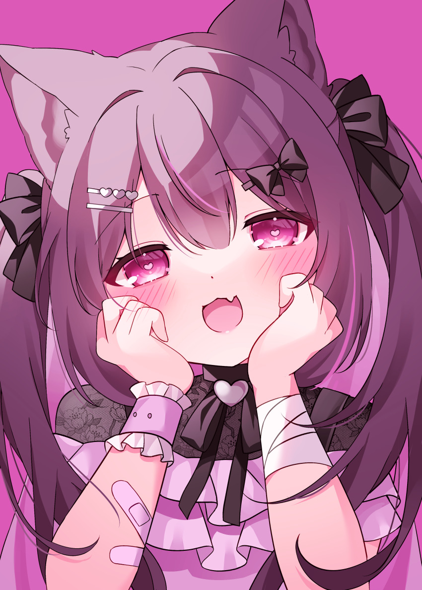 1girl, :3, absurdres, animal_ears, bandaged_arm, bandages, bandaid, bandaid_on_arm