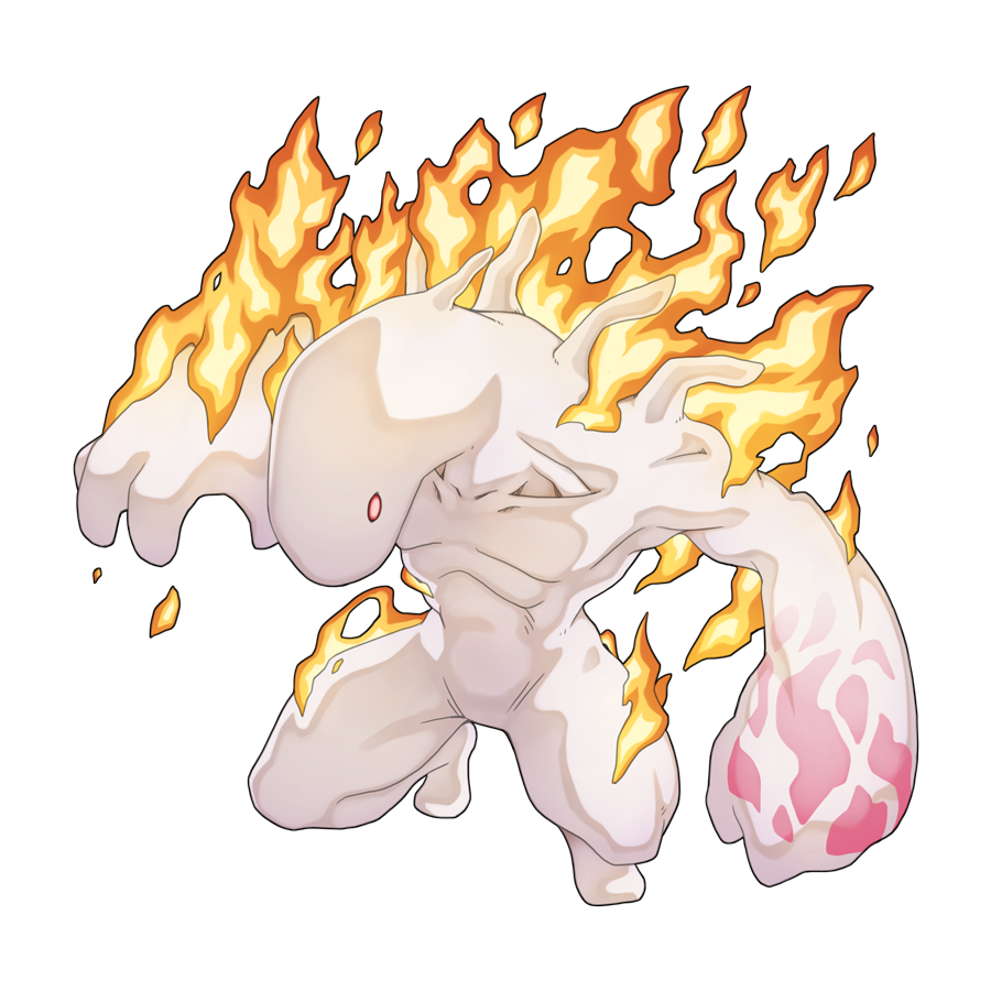 chibi, chibi_only, clenched_hand, colored_skin, fire, full_body, gloom_under_night, jumping