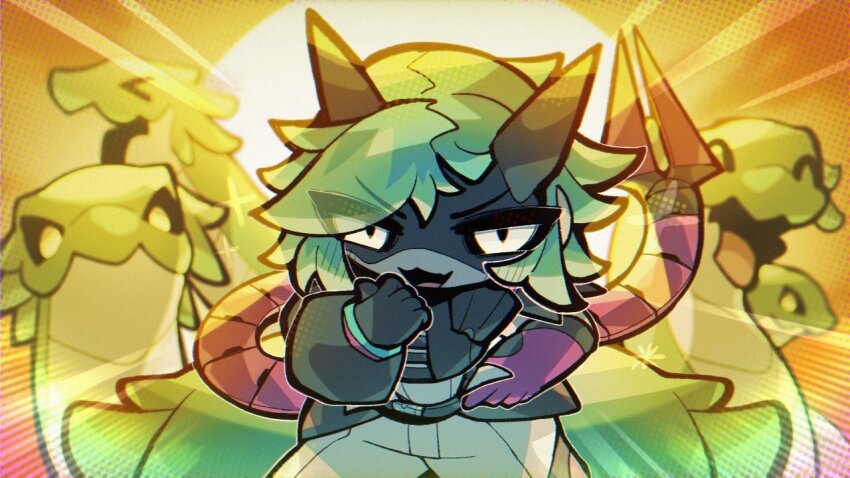 >_<, 1girl, ^_^, alter_(apex_legends), animification, apex_legends, asymmetrical_gloves, backlighting