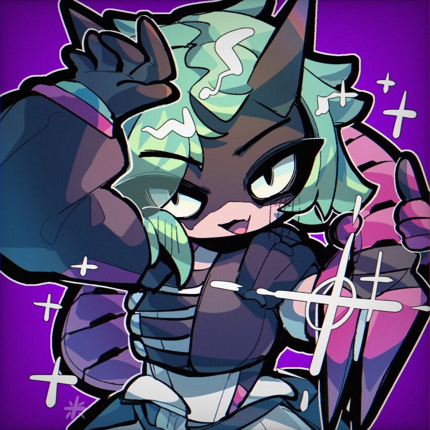 1girl, alter_(apex_legends), apex_legends, black_gloves, black_sclera, bodysuit, colored_sclera, fang