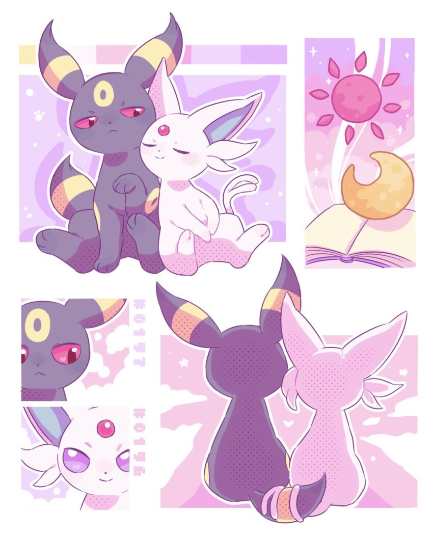 :<, book, closed_eyes, closed_mouth, commentary_request, espeon, gen_2_pokemon, highres