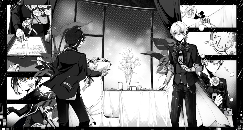 absurdres, bouquet, commandant_(pgr), dochikun, flower, highres, image_sample, lee:_entropy_(illusionist)_(pgr)