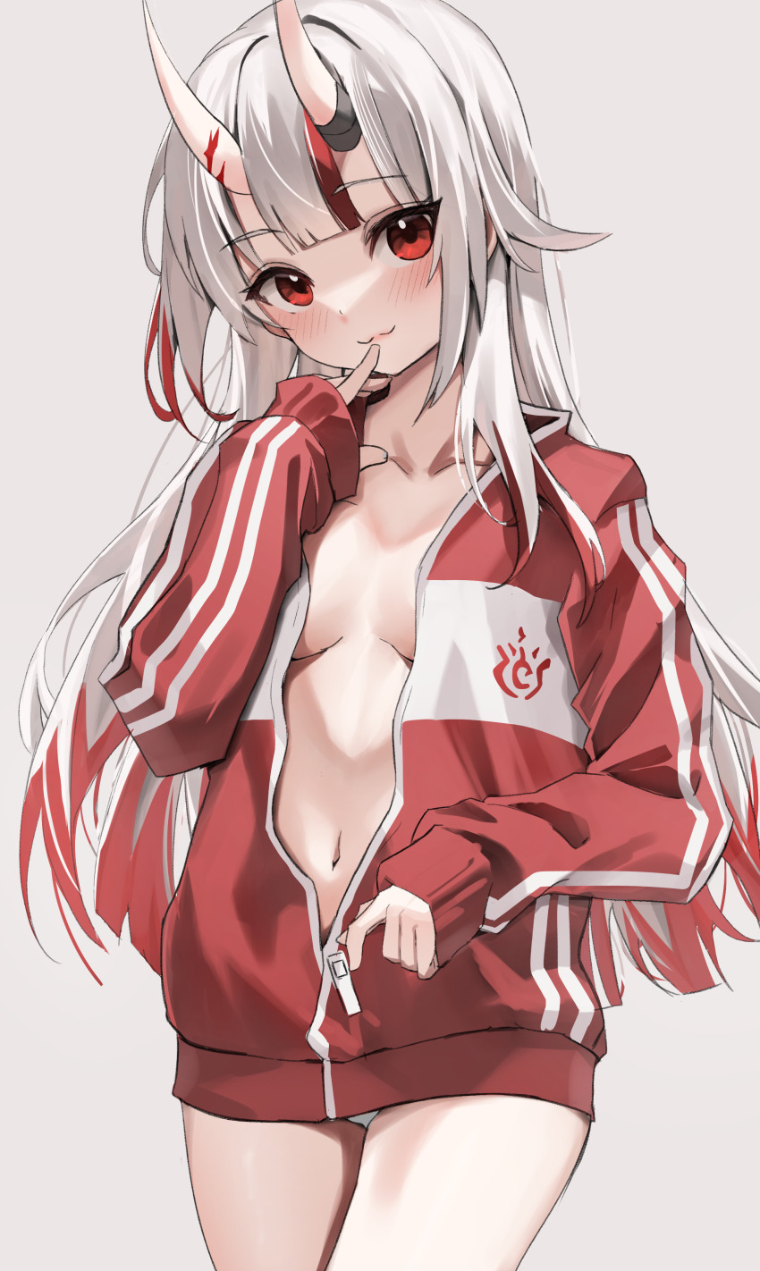 1girl, :3, absurdres, blush, breasts, closed_mouth, commentary, cowboy_shot