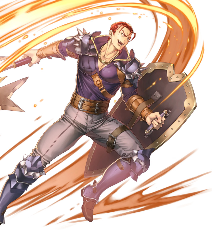 1boy, armor, axe, battle_axe, caellach, fighting_stance, fire_emblem, fire_emblem:_the_sacred_stones