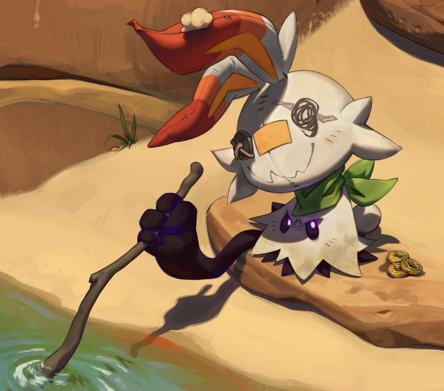 alternate_form, animal_ears, bandaid, bandaid_on_face, bandaid_on_nose, bandana, bandana_around_neck, button_eyes