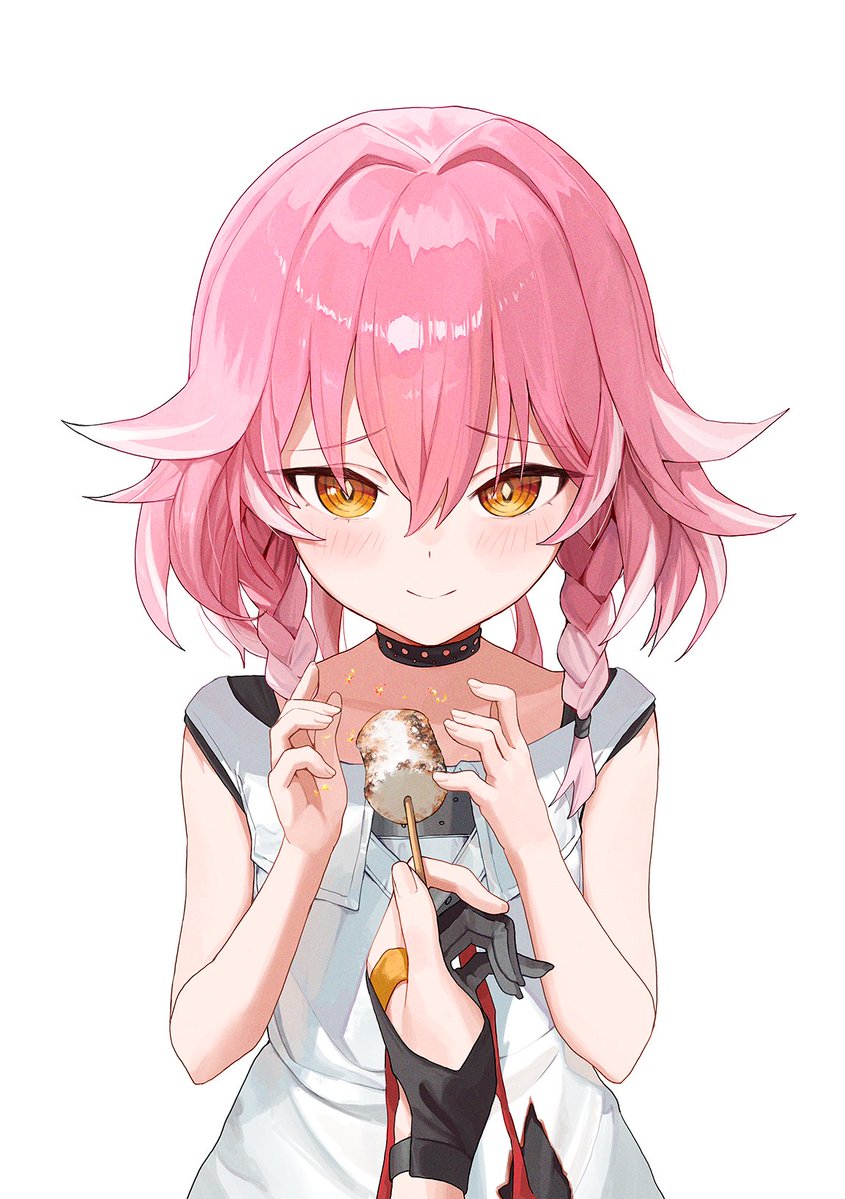 2girls, aged_down, black_choker, black_gloves, blush, braid, bright_pupils, changli_(wuthering_waves)