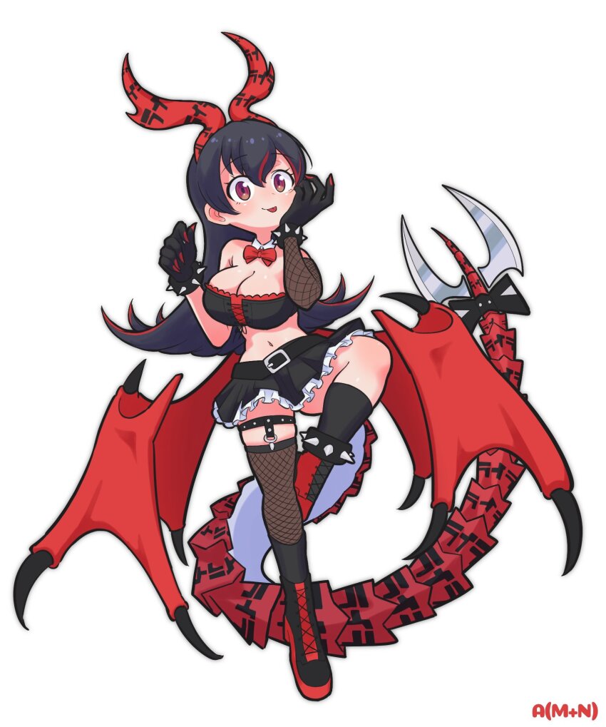 1girl, a(m+n), artist_name, belt, boots, bow, bowtie, breasts