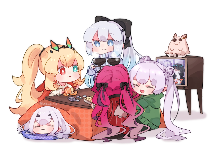 1boy, 5girls, absurdres, baobhan_sith_(fate), barghest_(fate), blonde_hair, blue_eyes, blush