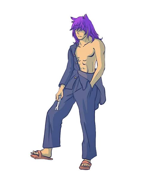 1boy, chinchikurin_(manga), ookami_keita, purple_hair, simple_background, tagme, white_background