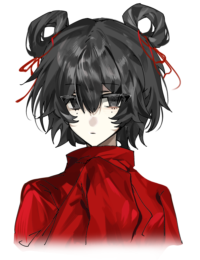 1girl, alabaster_(fuzixi17884), black_eyes, black_hair, chinese_commentary, closed_mouth, commentary_request, expressionless