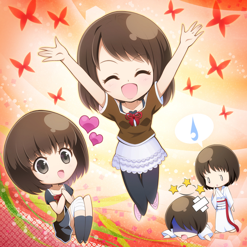 0_0, 4girls, amakura_mayu, amakura_mio, bad_id, bad_pixiv_id, bandages, blush