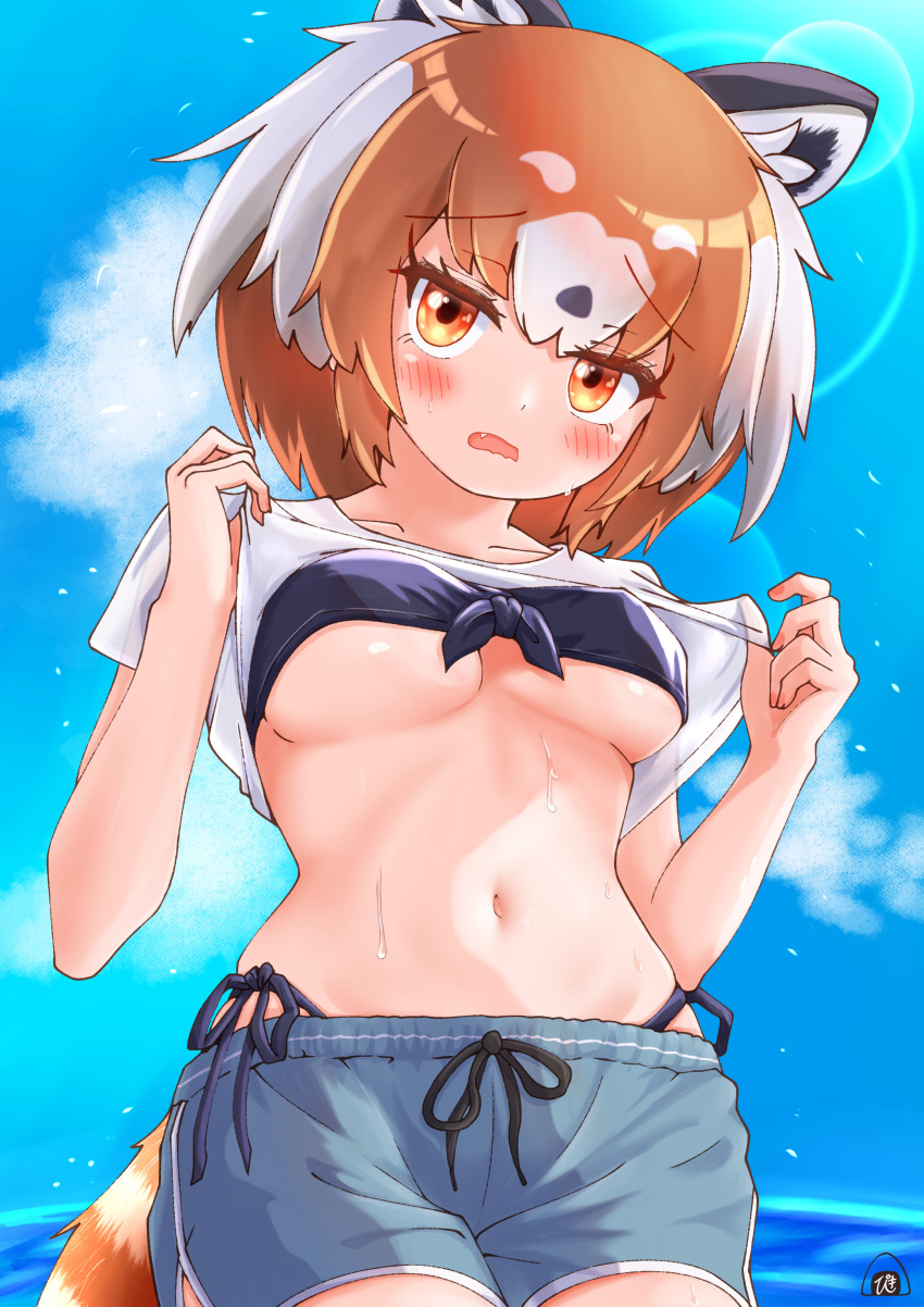 1girl, absurdres, animal_ears, bare_arms, bikini, bikini_under_clothes, black_bikini, black_hair