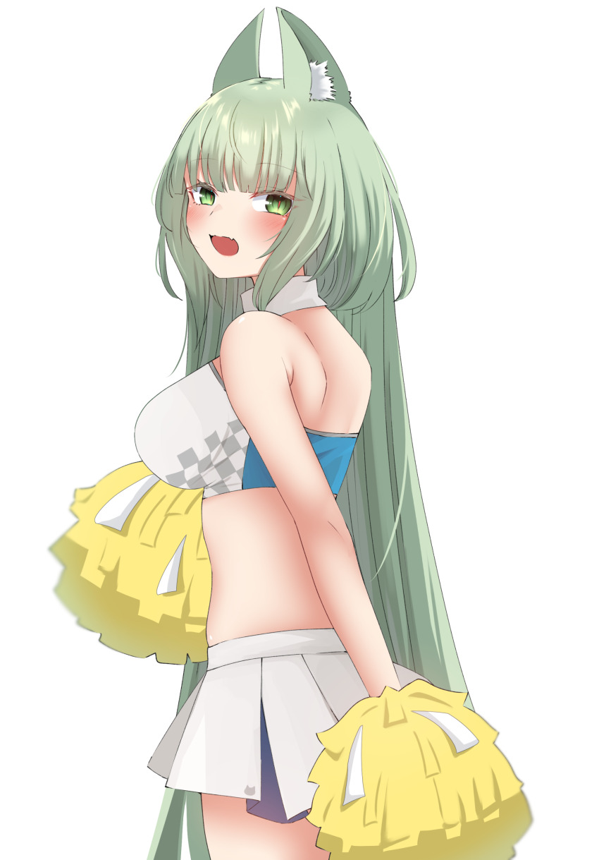 1girl, :d, absurdres, alternate_costume, animal_ear_fluff, animal_ears, arknights, bare_shoulders