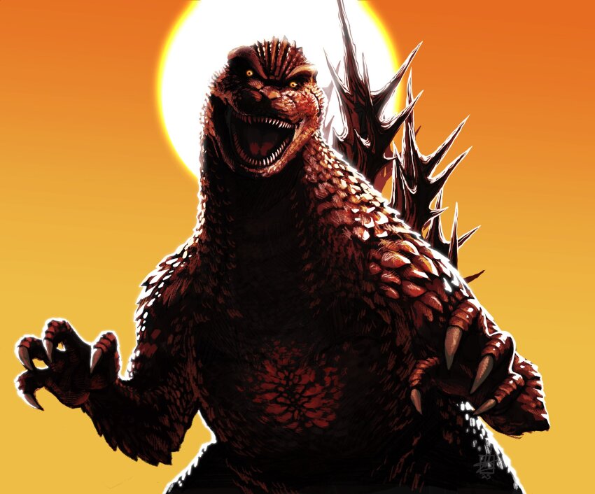 alex_alcanter, blood, blood_on_chest, claws, day, dinosaur, giant, giant_monster