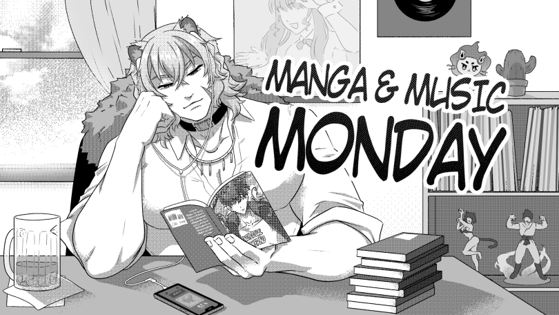 1boy, 1girl, alcohol, animal_ears, arm_cuffs, book, book_stack, bookshelf