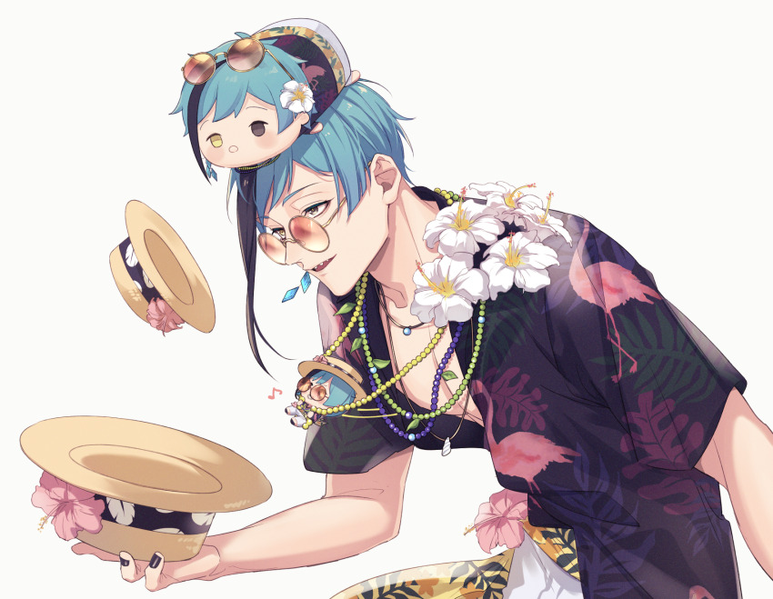 1boy, blue_hair, brown_eyes, character_doll, disney_tsum-tsum, doll, floyd_leech, floyd_leech_(tropical_wear)