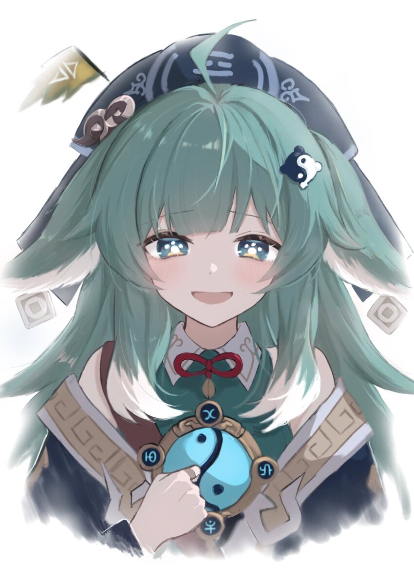 1girl, ahoge, animal_ears, clenched_hand, earrings, enunu_7e, flag, fox_ears