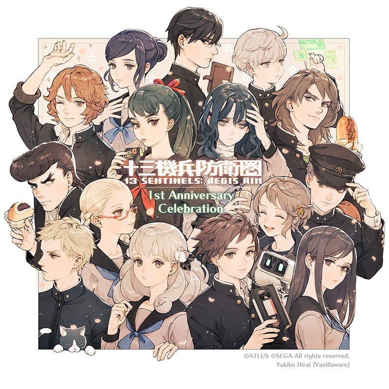 6+boys, 6+girls, amiguchi_shuu, anniversary, anpan, atlus, bandaged_head, bandaged_neck