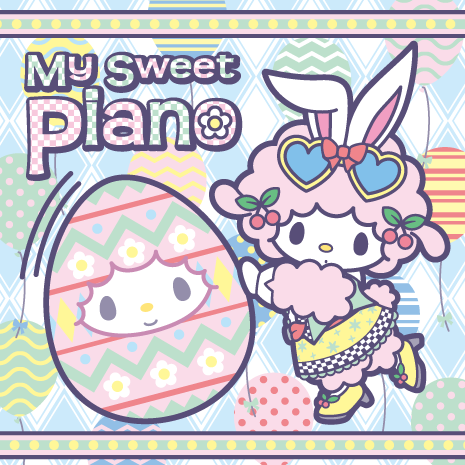 1girl, animal_ears, character_name, cherry_hair_ornament, commentary_request, easter, easter_egg, egg