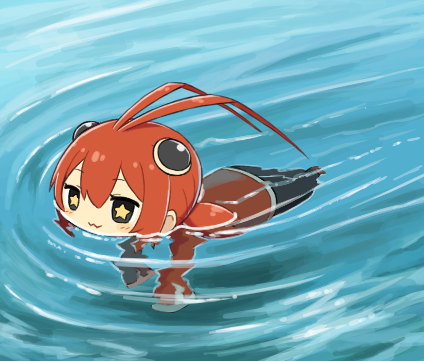 1girl, :3, antenna_hair, black_eyes, black_pantyhose, commentary_request, deformed, derurago