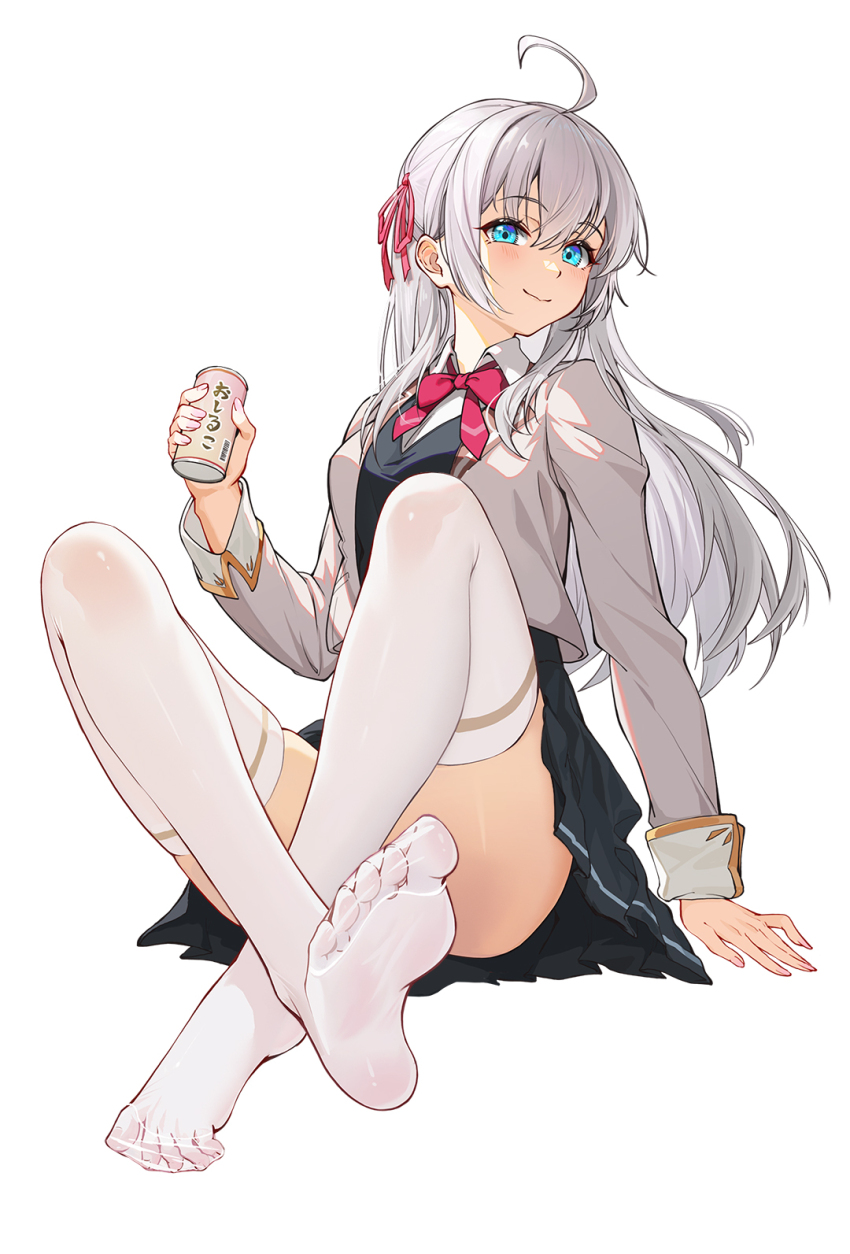 1girl, alisa_mikhailovna_kujou, blue_eyes, feet, foot_focus, highres, light_blush, lis_zhu_long