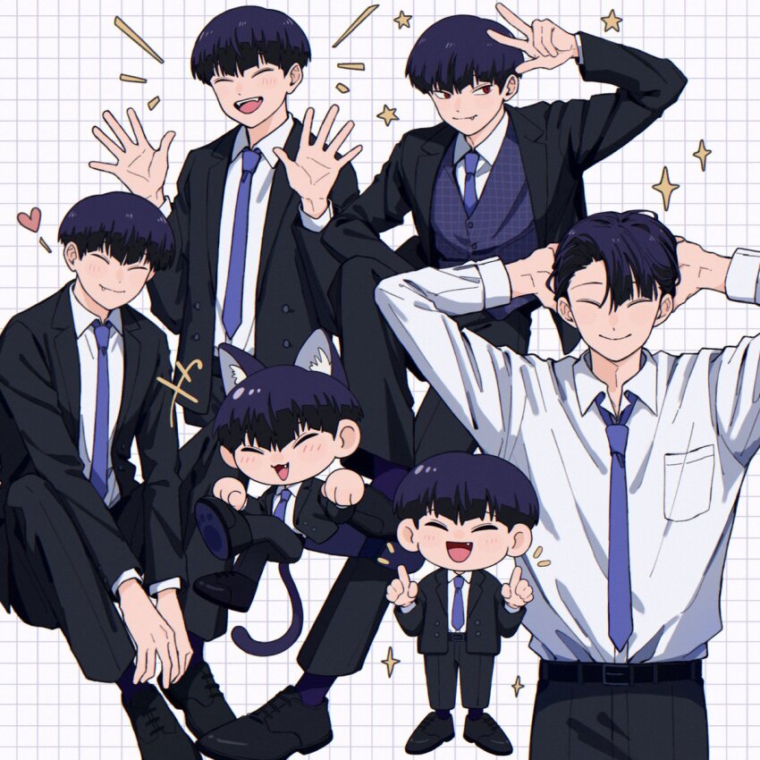 1boy, animal_ear_fluff, animal_ears, arms_behind_head, belt, belt_buckle, between_legs, black_belt