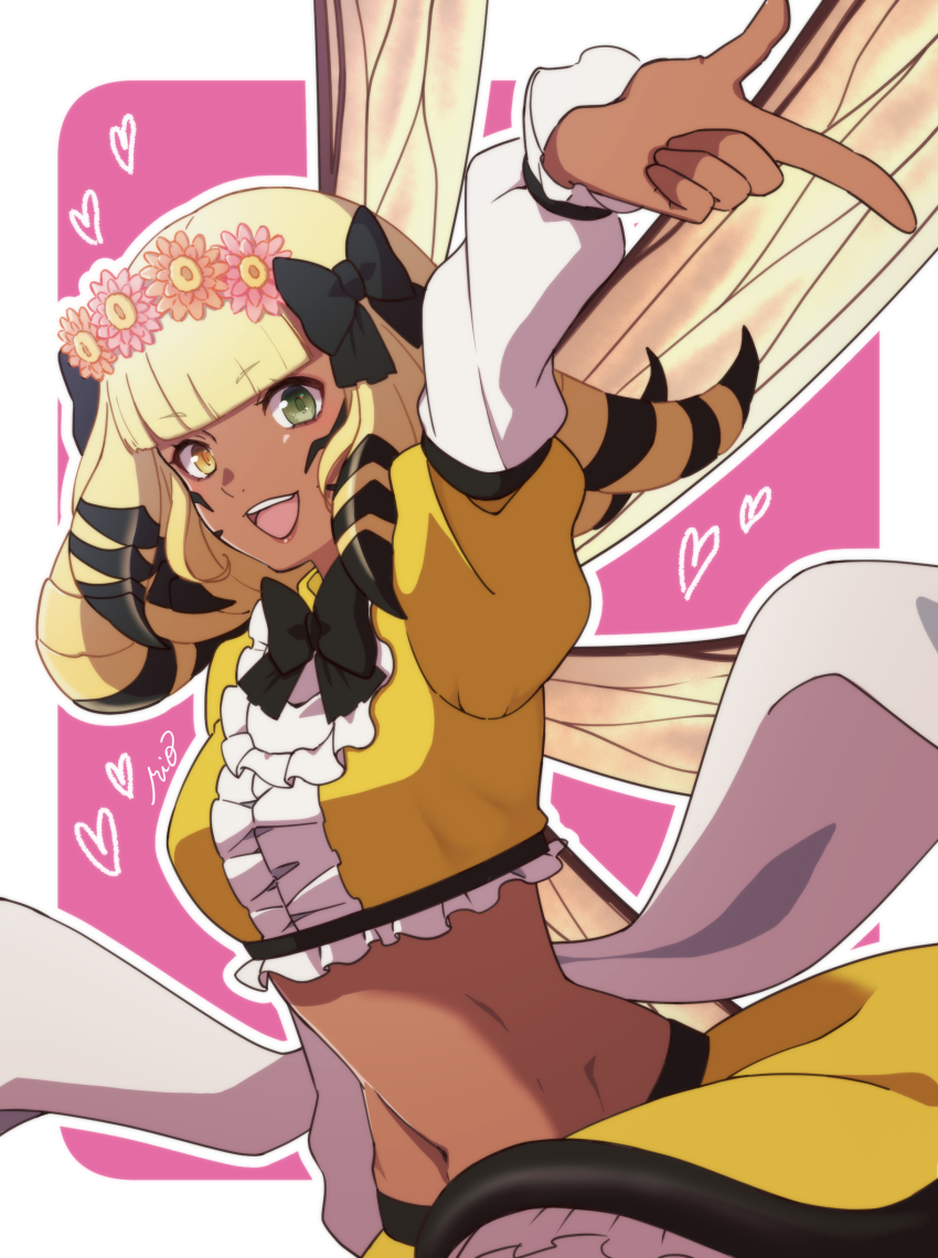 1girl, absurdres, blonde_hair, breasts, crop_top, dark-skinned_female, dark_skin, final_fantasy