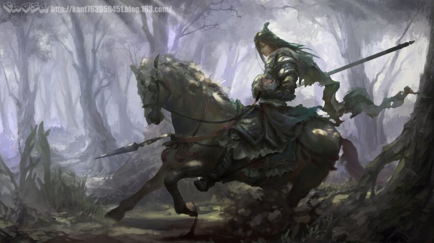 1girl, armor, artist_name, bad_bcy_id, bad_id, black_boots, boots, bracer