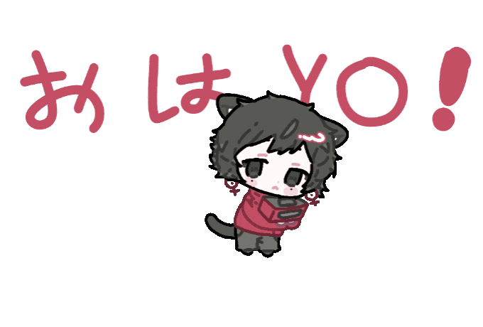 1boy, :<, =_=, alarm_clock, animal_ears, animated, animated_gif, bell, black_pants, blinking, blush_stickers, cat_boy, cat_ears, cat_tail, chibi, chibi_only, chinese_commentary, clock, closed_mouth, commentary_request, holding_alarm_clock, jacket, jingle_bell, li_yuting_(male), long_sleeves, luren948, male_focus, mole, mole_under_each_eye, mole_under_eye, multiple_moles, pants, red_jacket, short_hair, solo, tail, touqi_guaitan