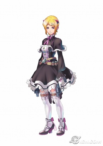 00s, 1girl, blonde_hair, dragon_girl, female_focus, full_body, horns, lia_dragonell, lowres, purple_eyes, short_hair, simple_background, solo, white_background, world_destruction