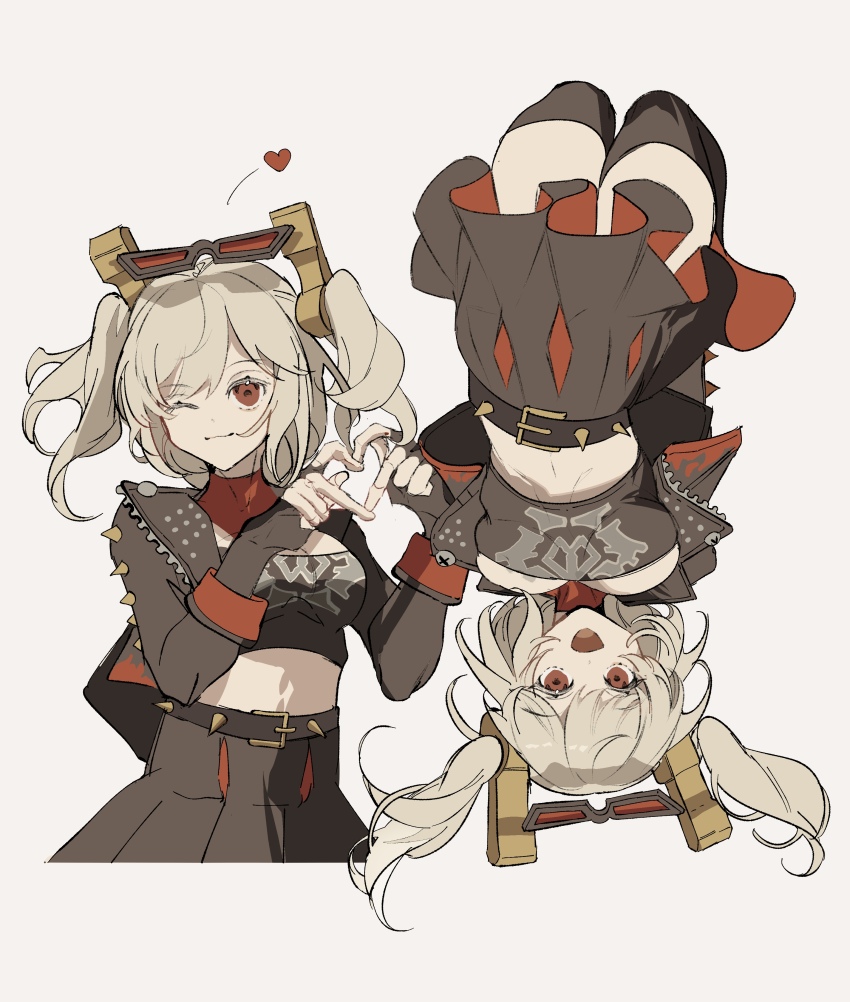 1girl, absurdres, black_gloves, black_jacket, black_shirt, black_skirt, black_thighhighs, blonde_hair