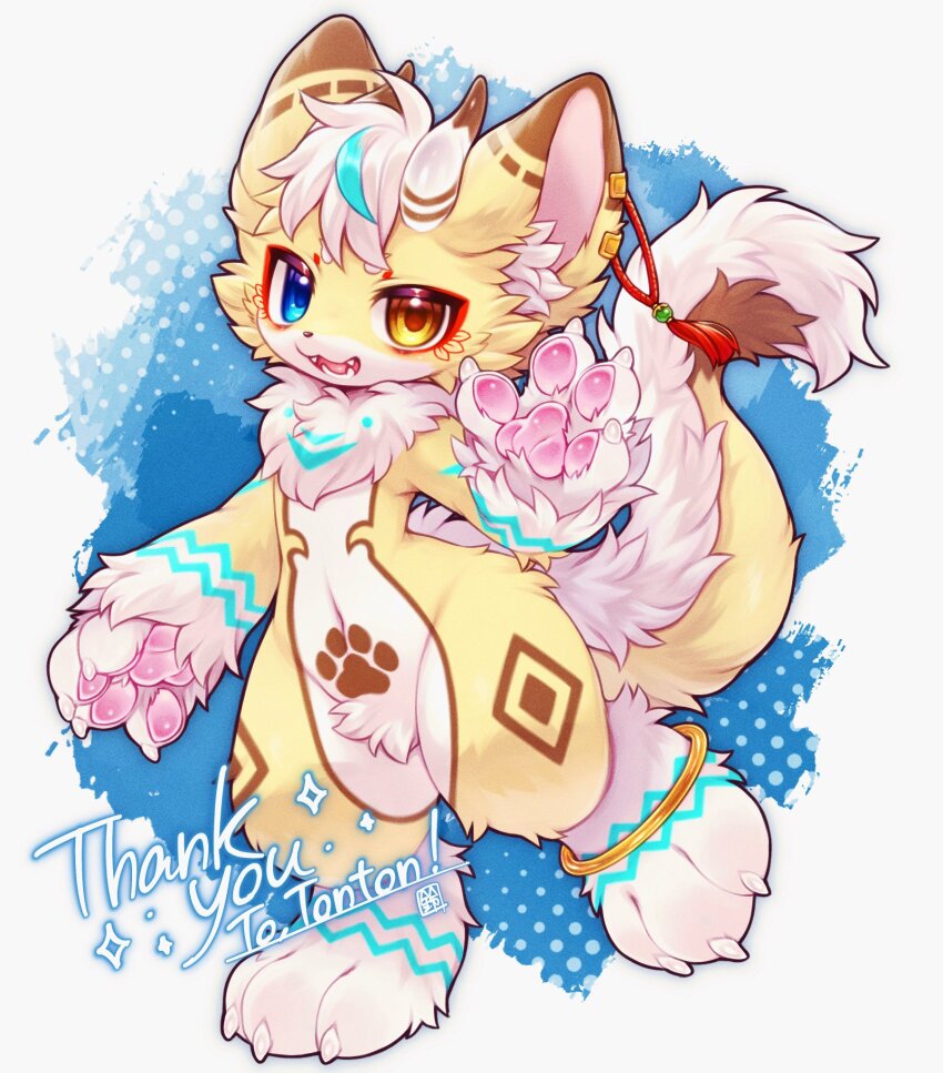 0suzu_illust, 1other, :3, aqua_hair, blue_background, blue_eyes, body_markings, border