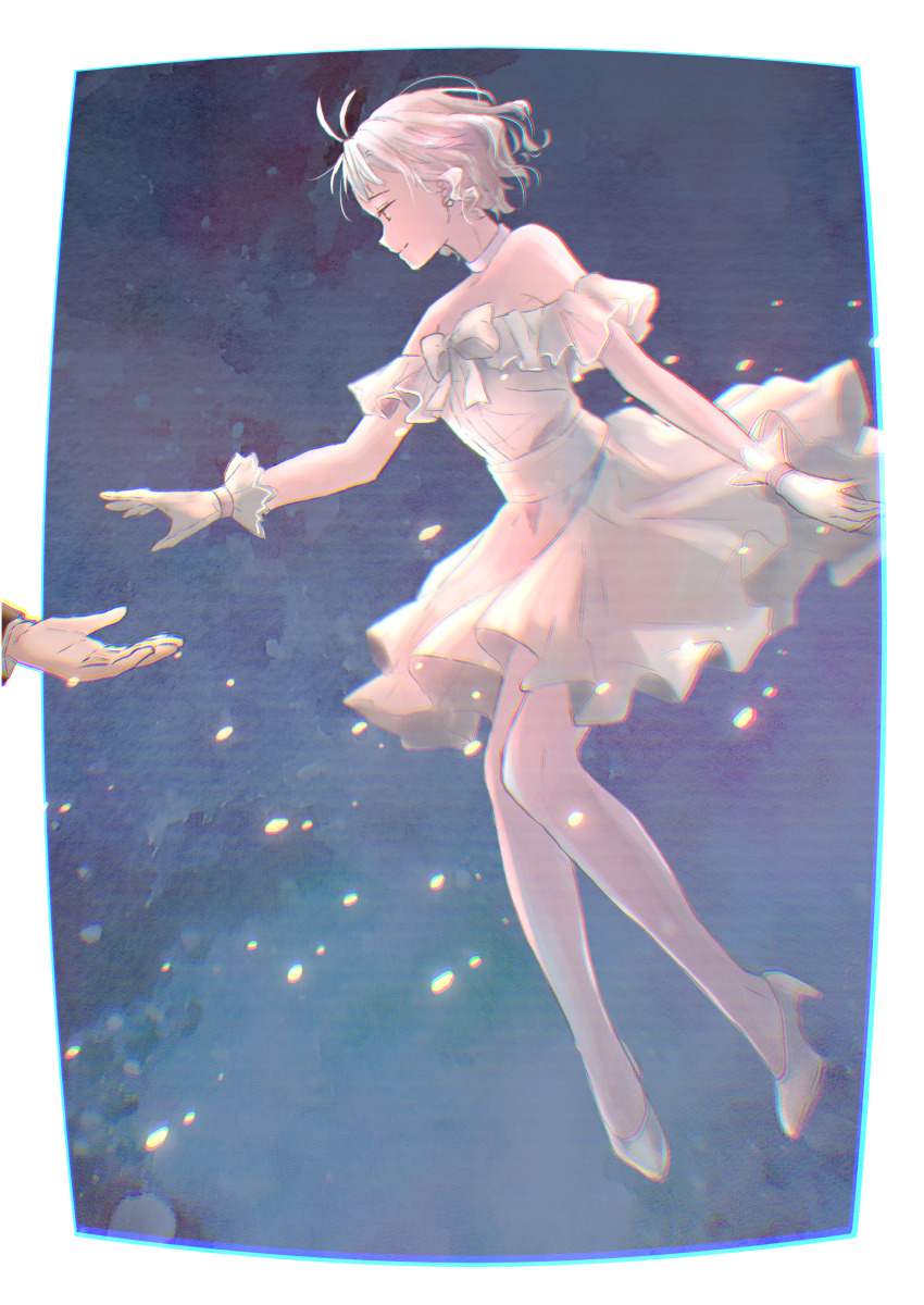 1girl, absurdres, bare_shoulders, bow, choker, dress, dress_bow, drill_hair